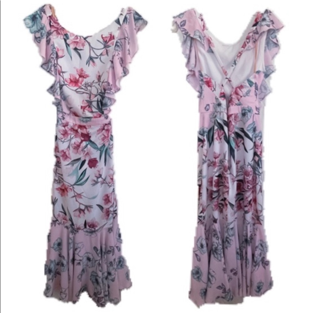 The Janine Floral Crisscross Midi Dress